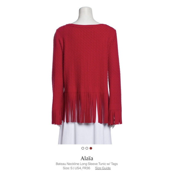 ALAIA LONG SLEEVE FRINGE TUNIC BATEAU NECKLINE NEW WITH TAGS reg. $2,850 - Picture 3 of 6